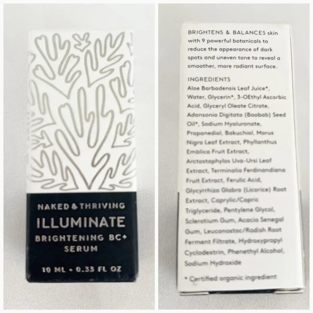NAKED & THRIVING Illuminate Face Serum Hyaluronic Acid Organic Vegan Skin Care